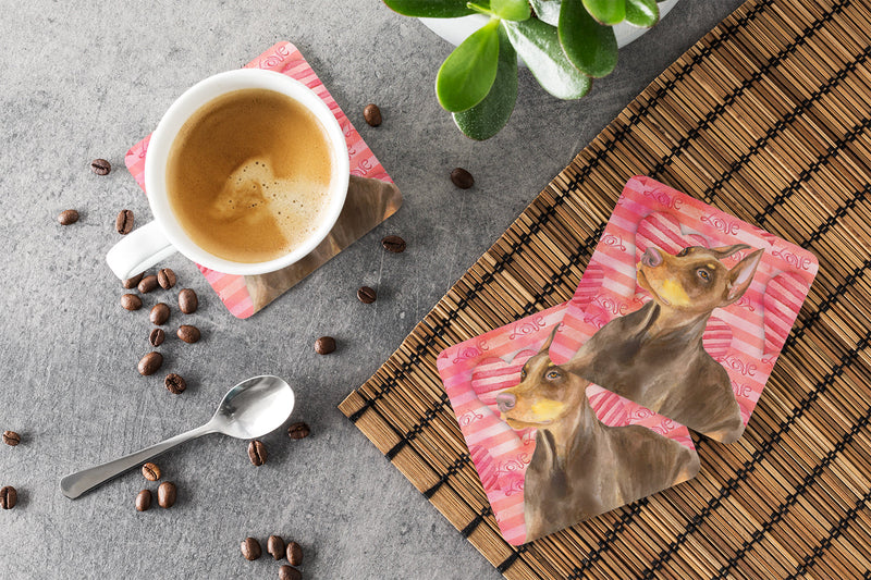 Doberman Pinscher Love Foam Coaster  BB9796FC