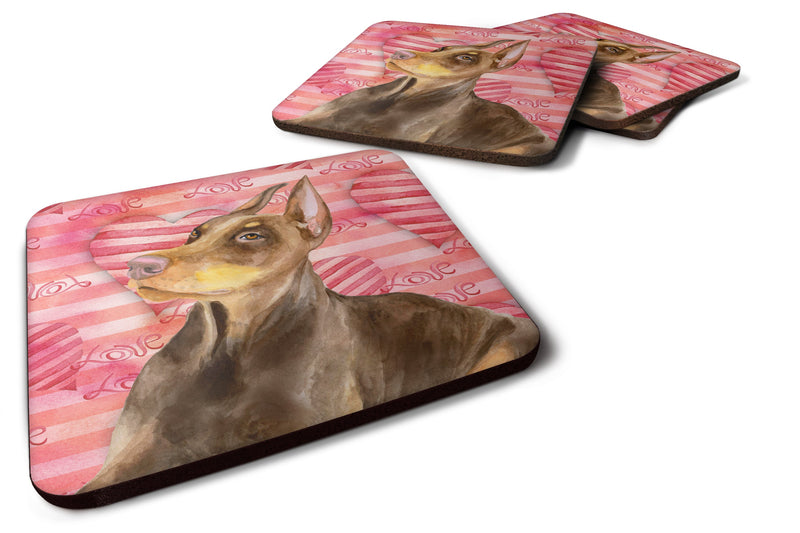 Doberman Pinscher Love Foam Coaster  BB9796FC