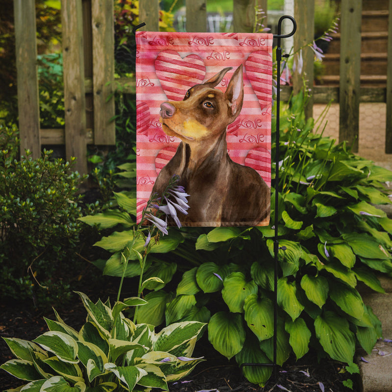 Doberman Pinscher Love Garden Flag - Outdoor Decorative Yard Flag BB9796GF