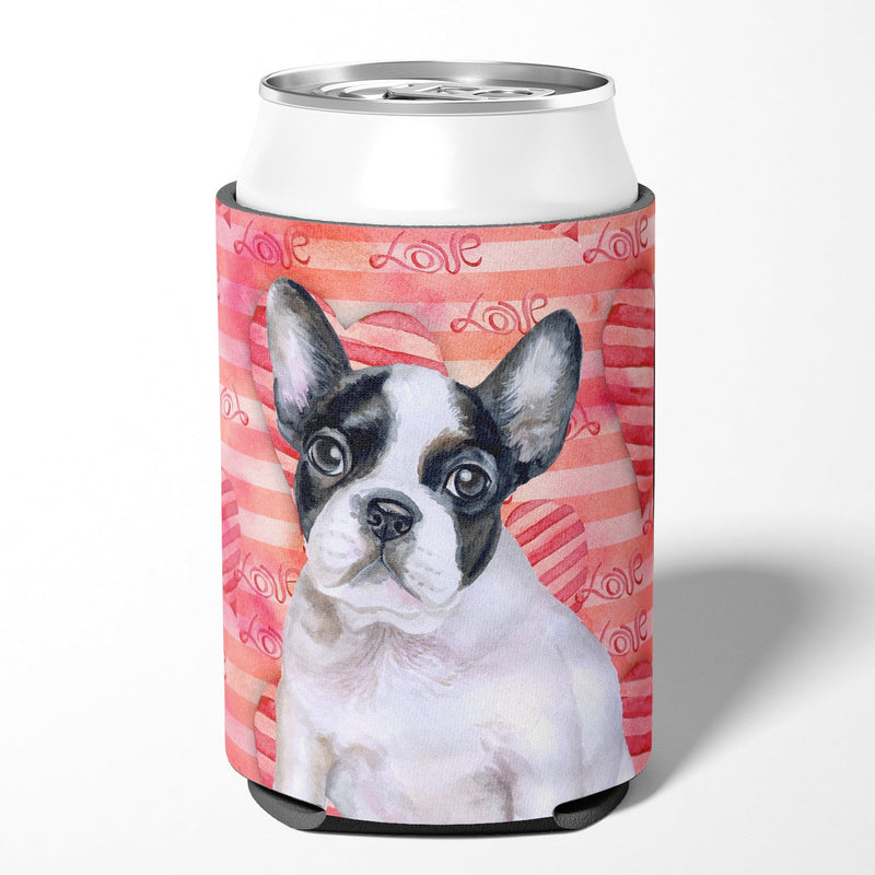 French Bulldog Black White Love Can or Bottle Hugger BB9797CC