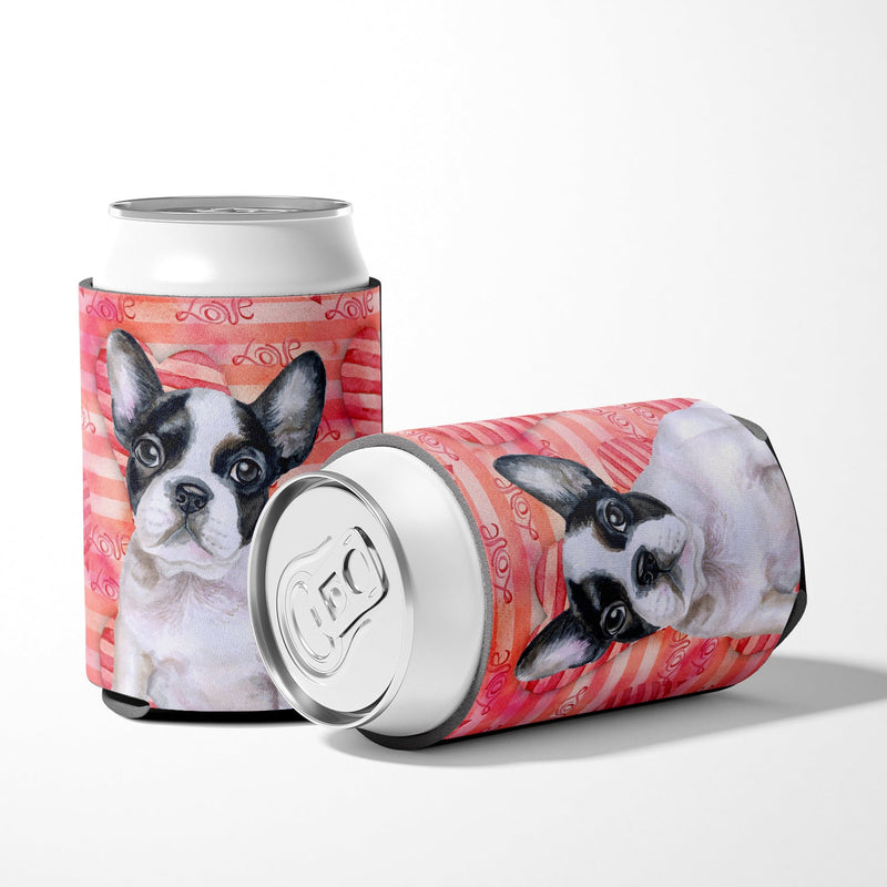 French Bulldog Black White Love Can or Bottle Hugger BB9797CC