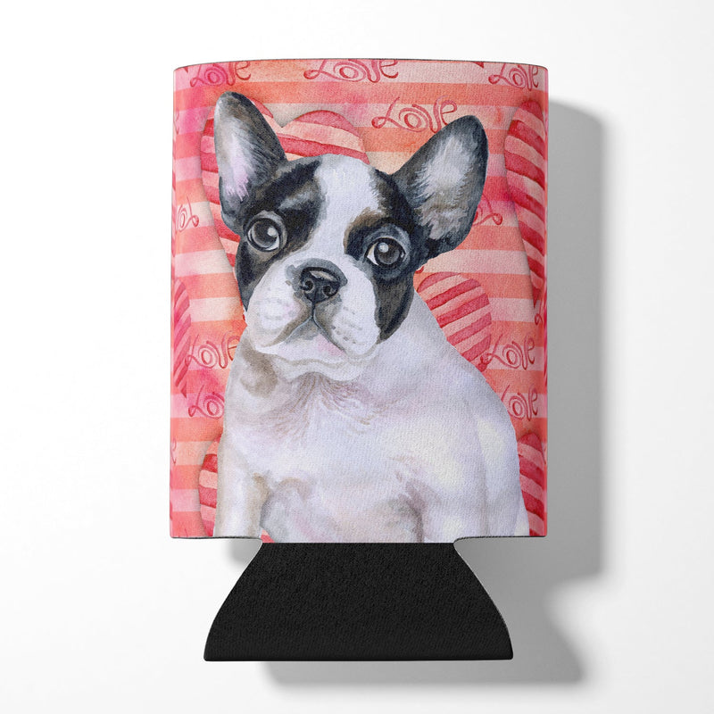 French Bulldog Black White Love Can or Bottle Hugger BB9797CC