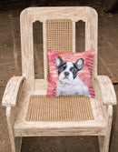 French Bulldog Black White Love Fabric Decorative Pillow BB9797PW1818