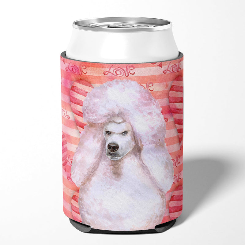 White Standard Poodle Love Can or Bottle Hugger BB9804CC