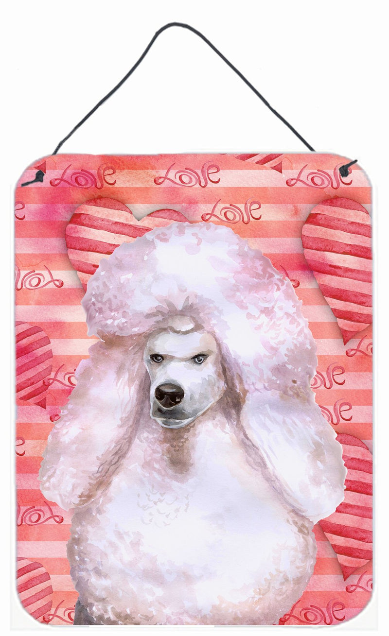 White Standard Poodle Love Wall or Door Hanging Prints BB9804DS1216