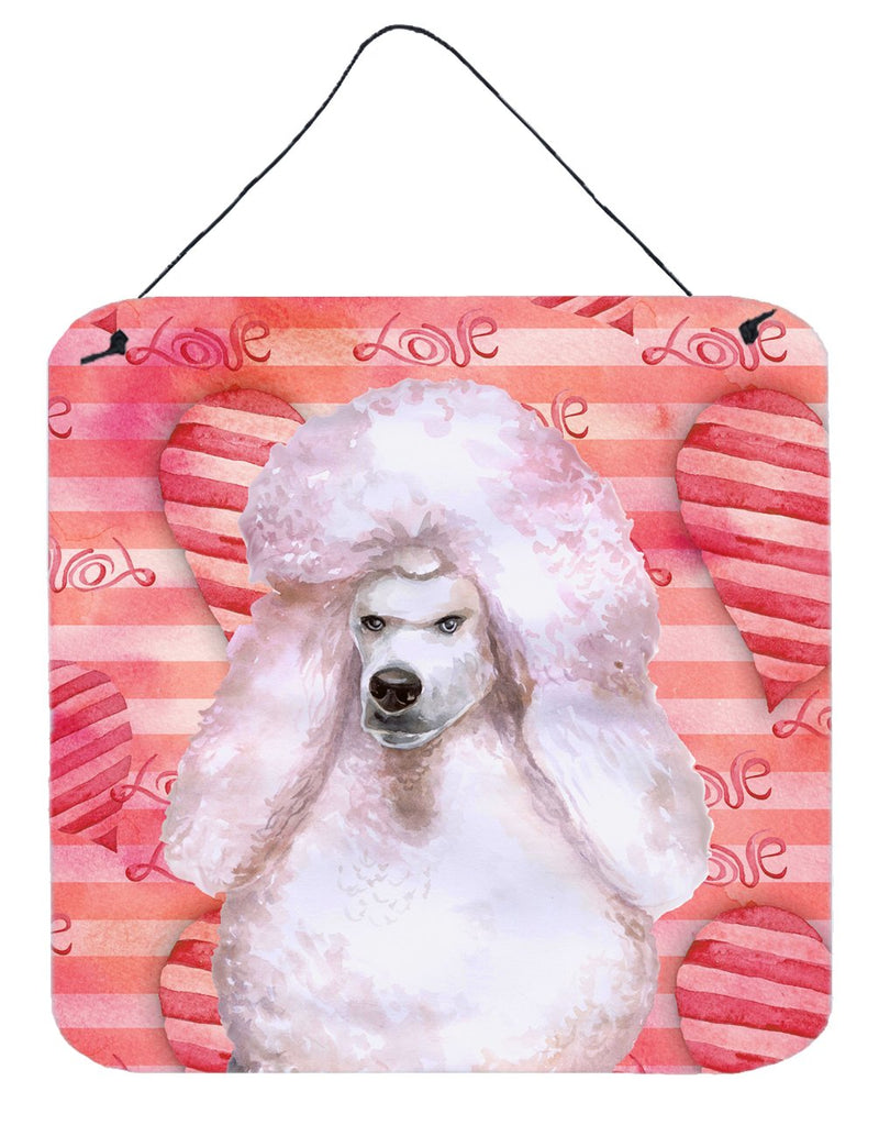 White Standard Poodle Love Wall or Door Hanging Prints BB9804DS66