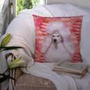 White Standard Poodle Love Throw Pillow - 14x14 Decorative Pillow – Art for Your Home & Patio BB9804PW1414