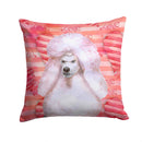 White Standard Poodle Love Throw Pillow - 14x14 Decorative Pillow – Art for Your Home & Patio BB9804PW1414