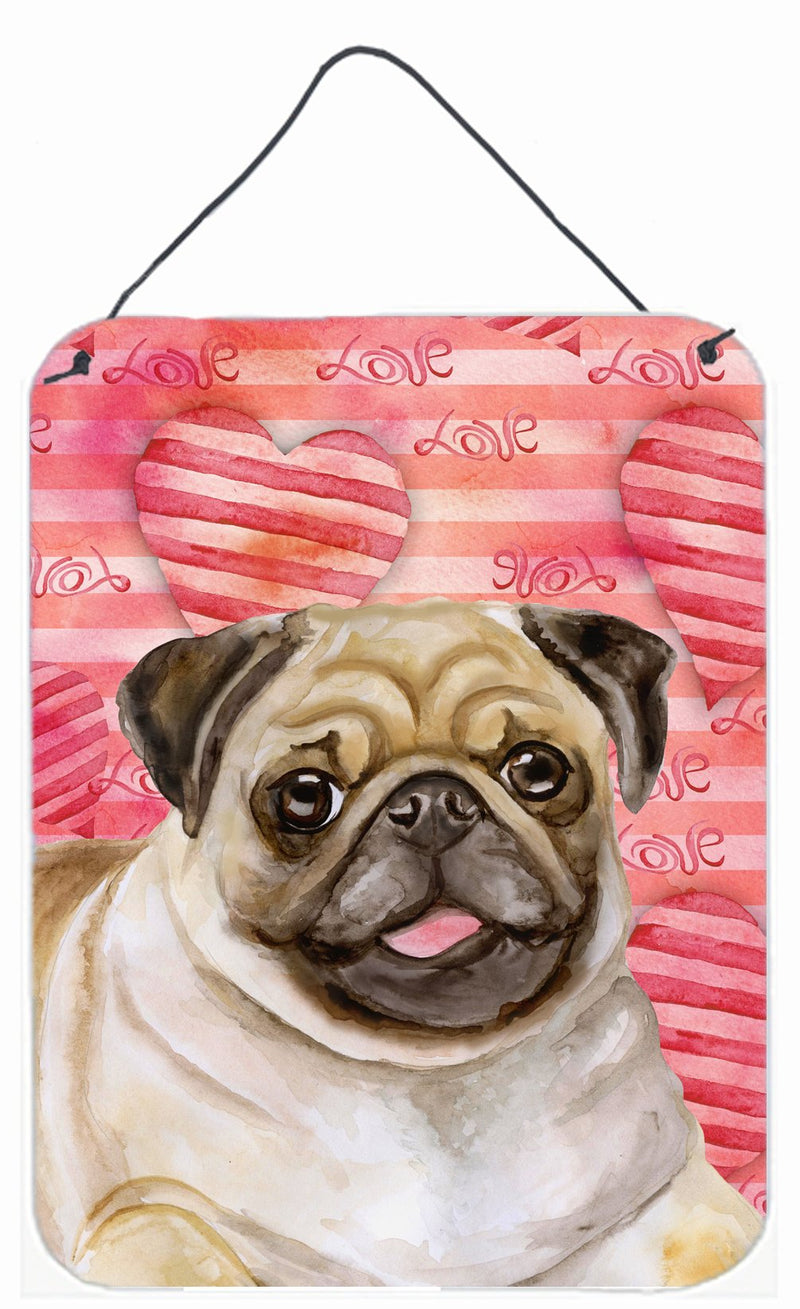 Fawn Pug Love Wall or Door Hanging Prints BB9805DS1216