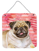 Fawn Pug Love Wall or Door Hanging Prints BB9805DS66
