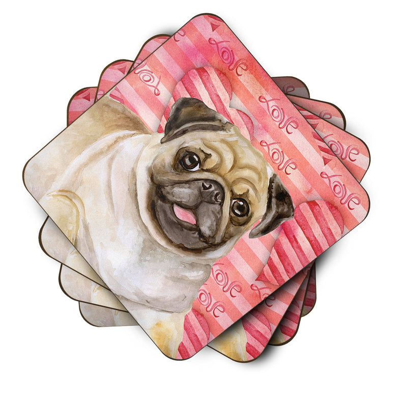 Fawn Pug Love Foam Coaster  BB9805FC
