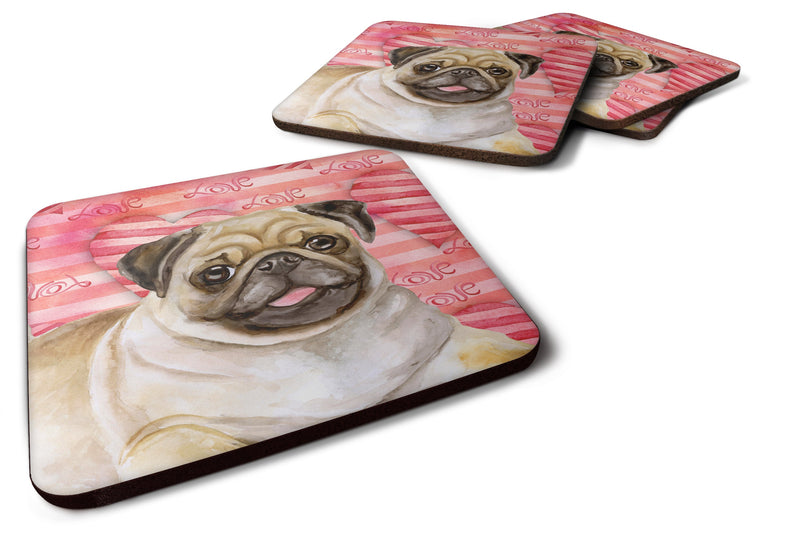 Fawn Pug Love Foam Coaster  BB9805FC
