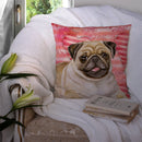 Fawn Pug Love Throw Pillow - 14x14 Decorative Pillow – Art for Your Home & Patio BB9805PW1414