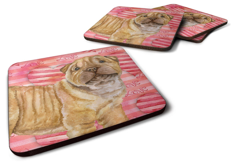 Shar Pei Puppy Love Foam Coaster  BB9806FC