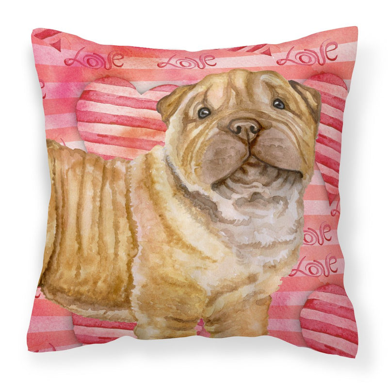 Shar Pei Puppy Love Fabric Decorative Pillow