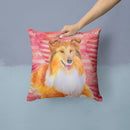 Sheltie Love Throw Pillow - 14x14 Decorative Pillow – Art for Your Home & Patio BB9807PW1414