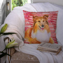 Sheltie Love Throw Pillow - 14x14 Decorative Pillow – Art for Your Home & Patio BB9807PW1414