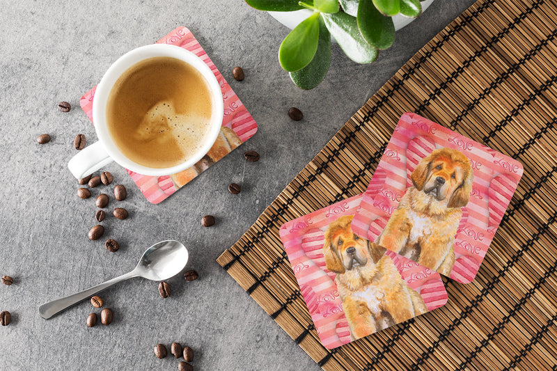 Tibetan Mastiff Love Foam Coaster Set of 4 BB9808FC