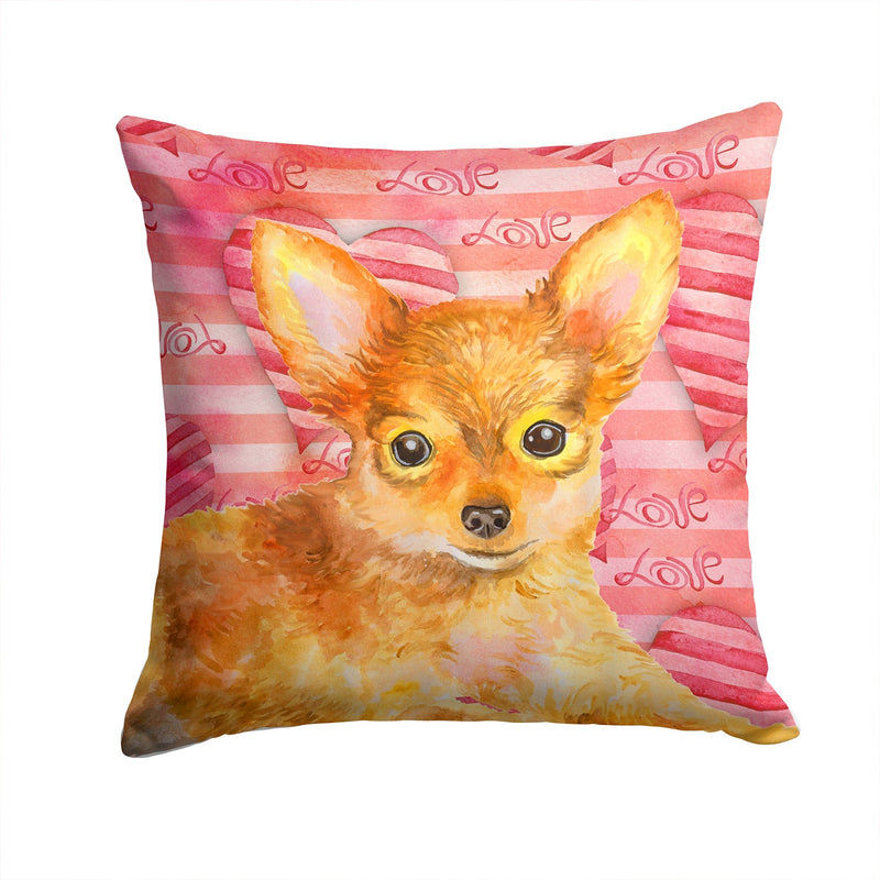 Toy Terrier Love Fabric Decorative Pillow BB9809PW1414