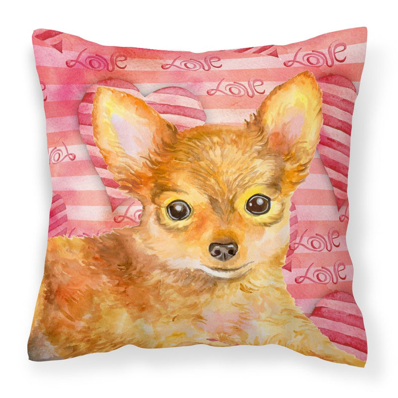 Toy Terrier Love Fabric Decorative Pillow BB9809PW1818