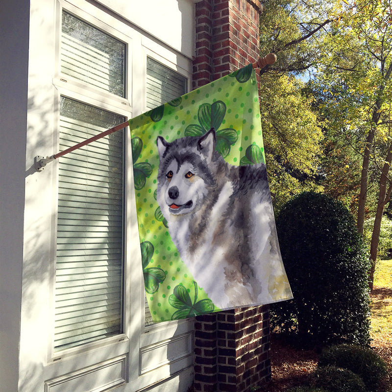 Alaskan Malamute St Patrick's Flag Canvas House Size BB9812CHF