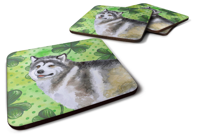 Alaskan Malamute St Patrick's Foam Coaster  BB9812FC