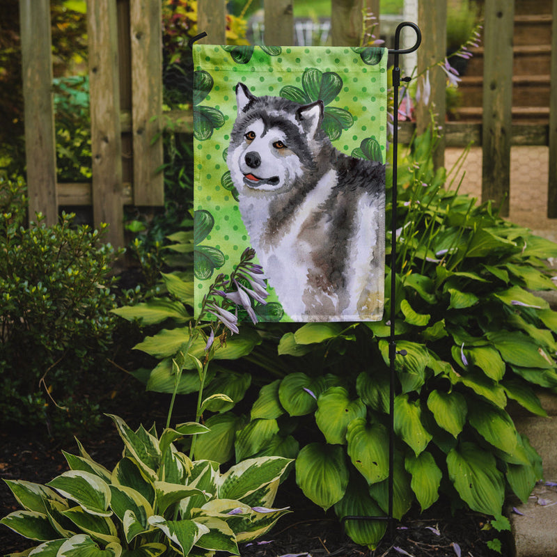 Alaskan Malamute St Patrick's Garden Flag - Outdoor Decorative Yard Flag BB9812GF