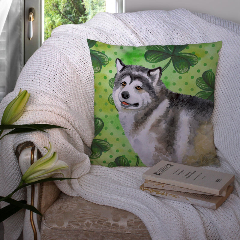 Alaskan Malamute St Patrick's Throw Pillow - 14x14 Decorative Pillow – Art for Your Home & Patio BB9812PW1414