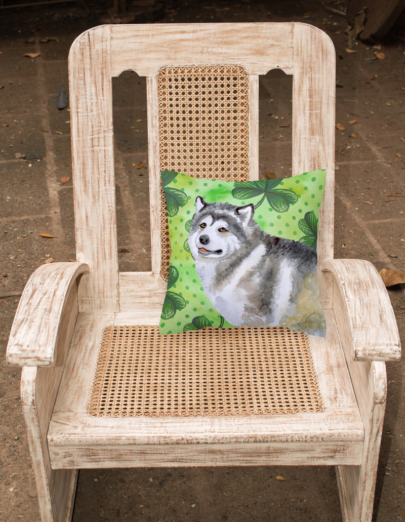 Alaskan Malamute St Patrick's Fabric Decorative Pillow BB9812PW1818
