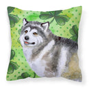 Alaskan Malamute St Patrick's Fabric Decorative Pillow BB9812PW1818