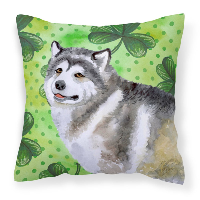 Alaskan Malamute St Patrick's Fabric Decorative Pillow BB9812PW1818