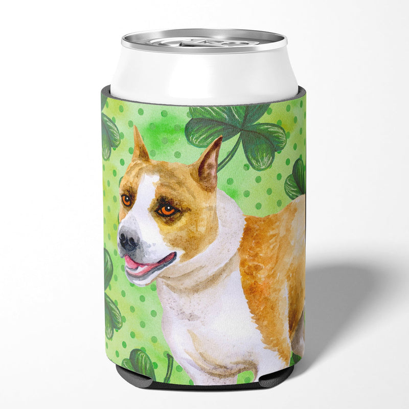 American Staffordshire St Patrick's Can or Bottle Hugger BB9818CC
