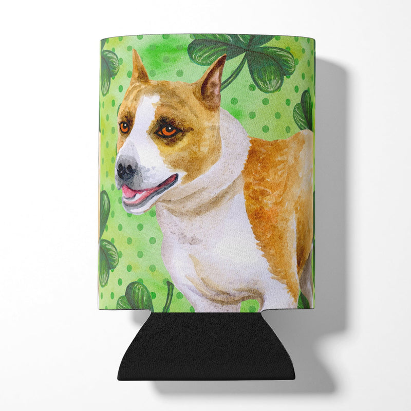 American Staffordshire St Patrick's Can or Bottle Hugger BB9818CC