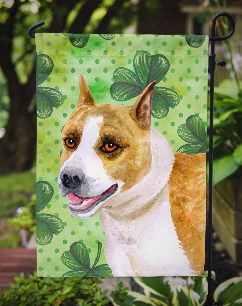 American Staffordshire St Patrick's Garden Flag - Outdoor Decorative Yard Flag BB9818GF