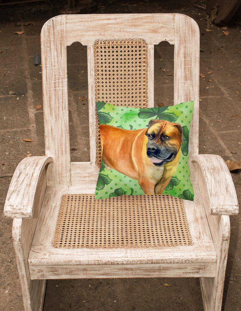 Boerboel Mastiff St Patrick's Fabric Decorative Pillow BB9820PW1818