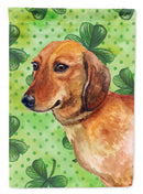 Dachshund St Patrick's House Flag 28x40 Porch Sleeve Pole Decorative Outside Yard Banner Artwork Wall Hanging, Polyester