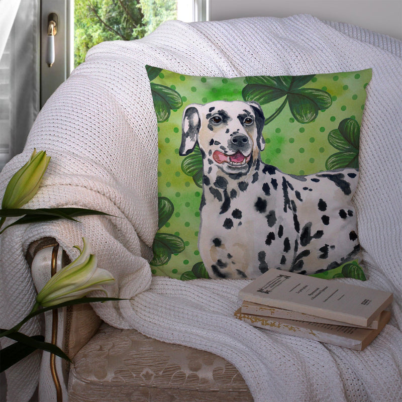 Dalmatian St Patrick's Throw Pillow - 14x14 Decorative Pillow – Art for Your Home & Patio BB9827PW1414
