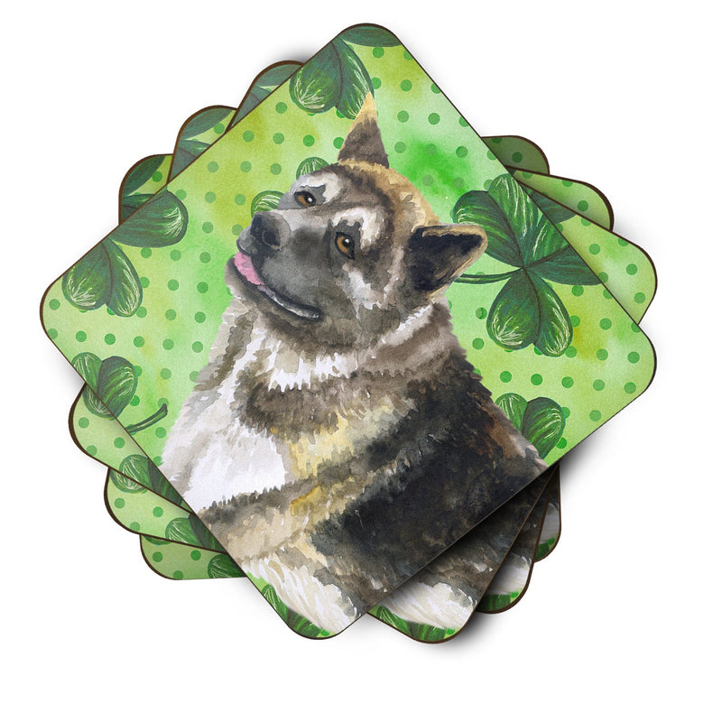 Set of 4 American Akita St Patrick's Foam Coasters Set of 4