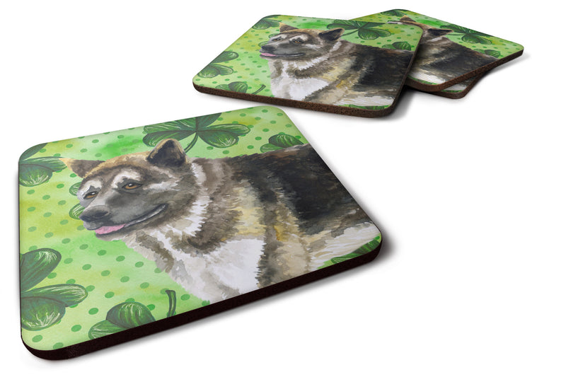 Set of 4 American Akita St Patrick's Foam Coasters Set of 4