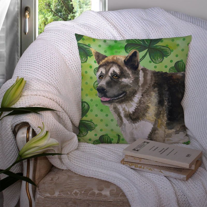 American Akita St Patrick's Throw Pillow - 14x14 Decorative Pillow – Art for Your Home & Patio BB9843PW1414