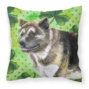 American Akita St Patrick's Fabric Decorative Pillow BB9843PW1818