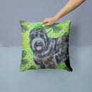 Black Russian Terrier St Patrick's Throw Pillow - 14x14 Decorative Pillow – Art for Your Home & Patio BB9851PW1414
