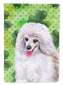 Medium White Poodle St Patrick's House Flag 28x40 Porch Sleeve Pole Decorative Outside Yard Banner Artwork Wall Hanging, Polyester