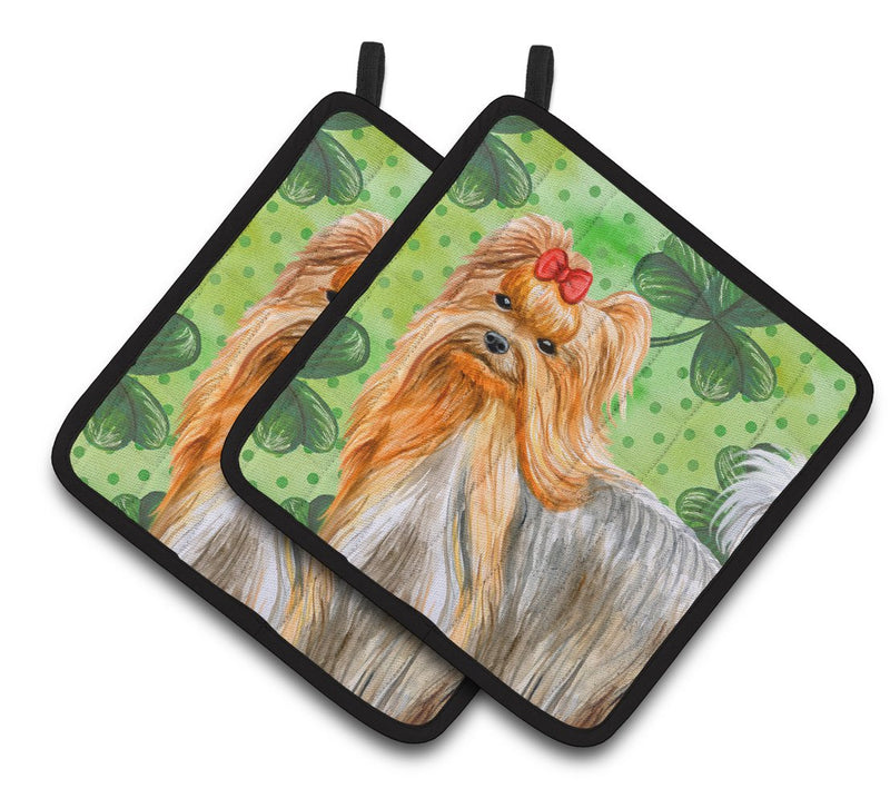 Yorkshire Terrier St Patrick's Pair of Pot Holders BB9859PTHD