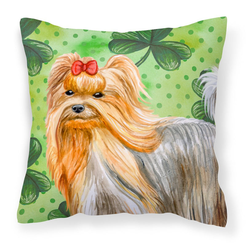 Yorkshire Terrier St Patrick's Fabric Decorative Pillow