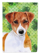 Jack Russell Terrier St Patrick's House Flag 28x40 Porch Sleeve Pole Decorative Outside Yard Banner Artwork Wall Hanging, Polyester