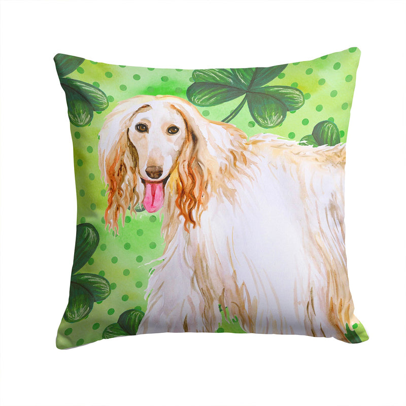 Afghan Hound St Patrick's Fabric Decorative Pillow BB9876PW1414