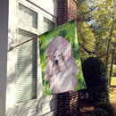 White Standard Poodle St Patrick's House Flag 28x40 Porch Sleeve Pole Decorative Outside Yard Banner Artwork Wall Hanging, Polyester