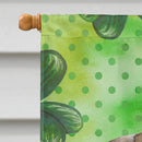Fawn Pug St Patrick's House Flag 28x40 Porch Sleeve Pole Decorative Outside Yard Banner Artwork Wall Hanging, Polyester