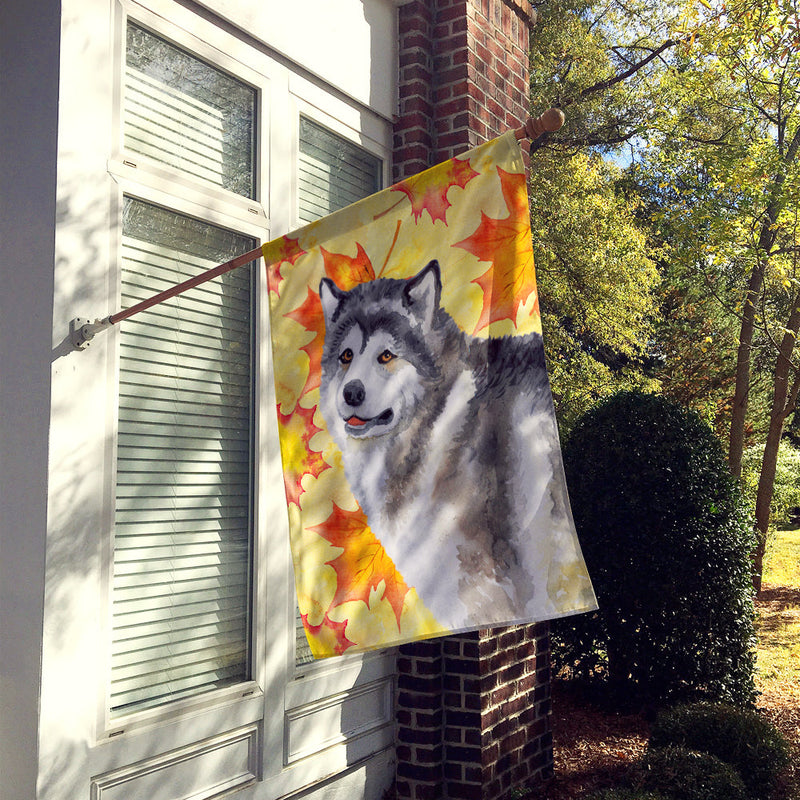 Alaskan Malamute Fall Flag Canvas House Size BB9899CHF